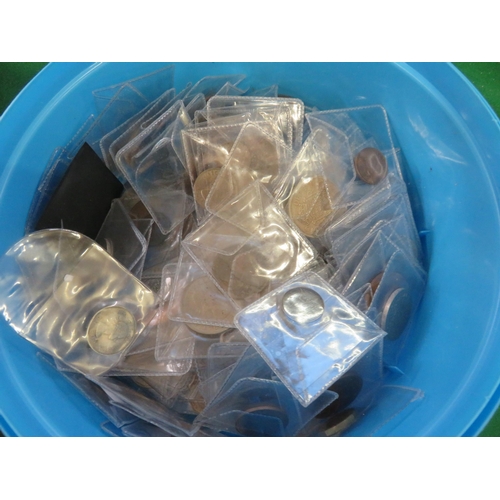 246 - Tub containing various coins in packets