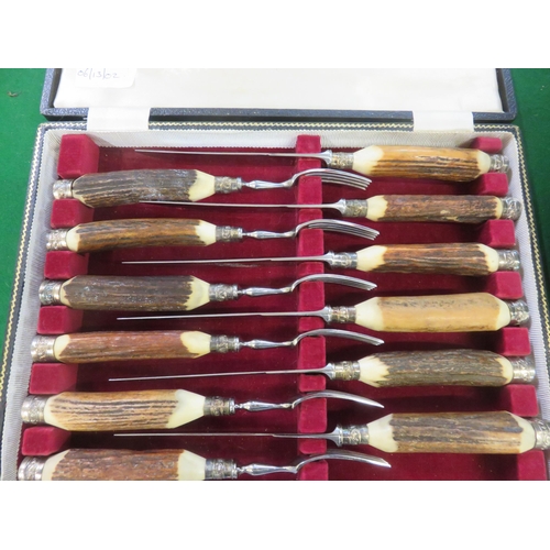 249 - Cased Horn Handled Cutlery set