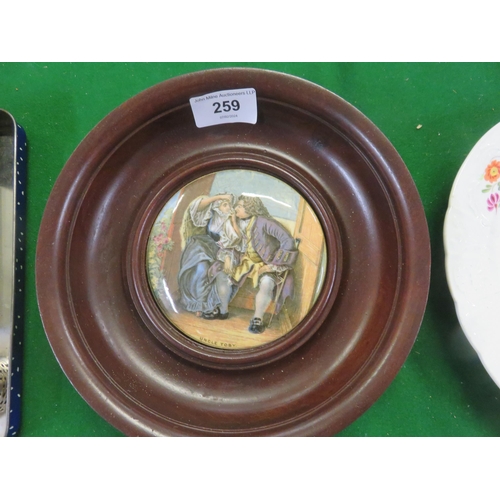 259 - Framed Prattware Pot Lid