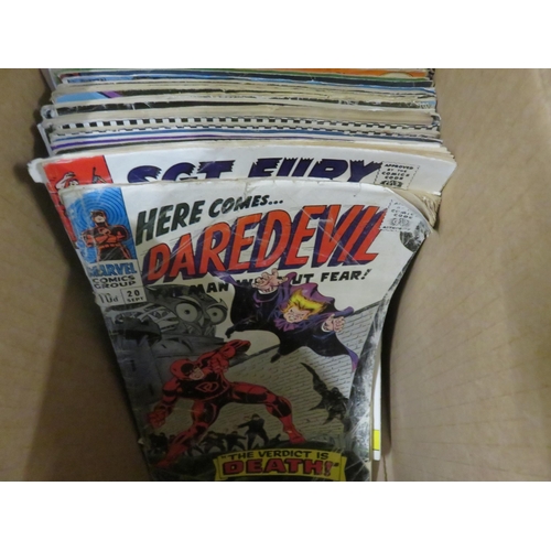 269 - Box of Twenty Five American Comics 1960's, Daredevil, Batman, Aquaman, Action Comics etc