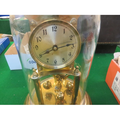 292 - Brass Mantel Clock in Dome Case