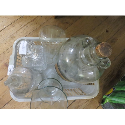 305 - Small Lot of Chemist Bottles and Decanter