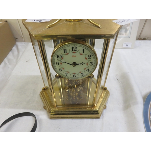 346 - Brass Mantel Clock