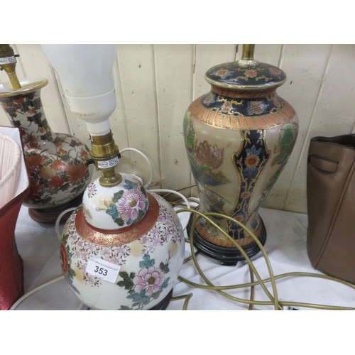 353 - Three Oriental Converted Lamps