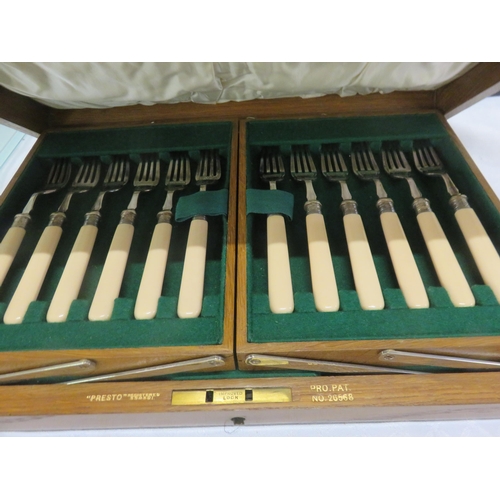 361 - Canteen with Silver Mounted Cutlery