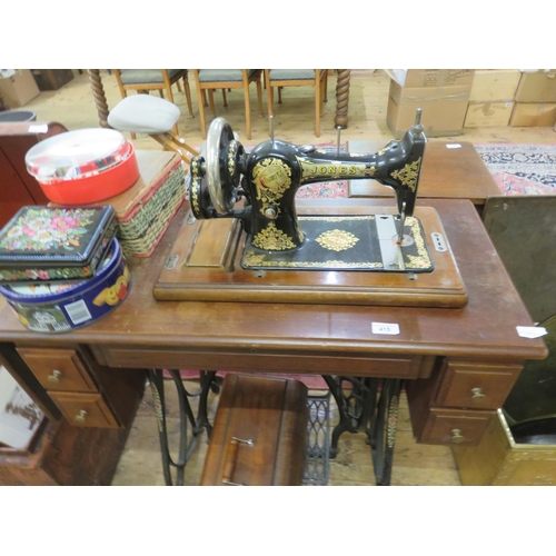 415 - Sewing Table with sewing machine and ancillaries