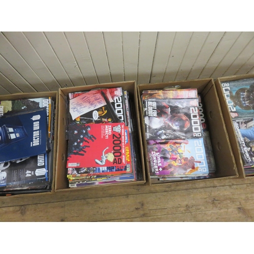 423 - Three boxes of 2000AD Comics and Box Dr. Who Magazines etc.