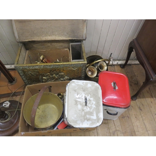 433 - Coal Depot, Scuttle, Berry Pan and quantity of brass and copper