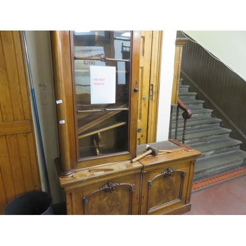 446 - Victorian Mahogany and Glazed two door Bookcase and Undercabinet