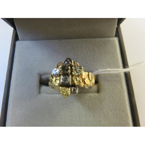 87 - Modern 18ct. Gold and Diamond Dress Ring