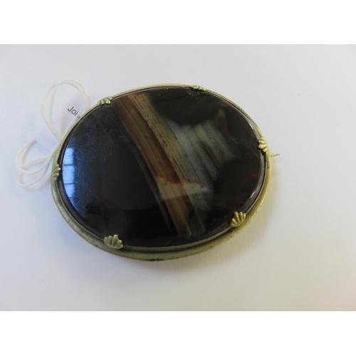 96 - Large Scottish Polished Agate Brooch