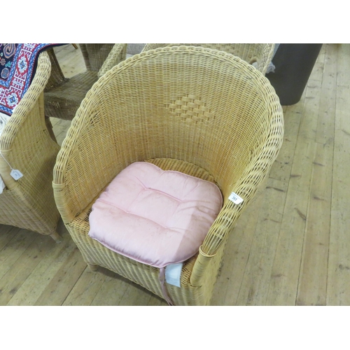 393 - Two Pairs of Wicker Tub Chairs