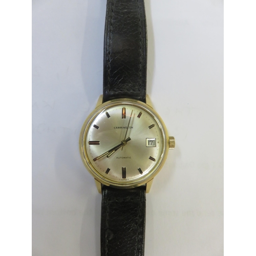 135 - Carrington Yellow Metal cased Wrist Watch