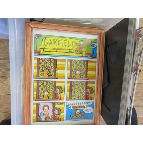 104 - Box of Framed Cartoon Pictures