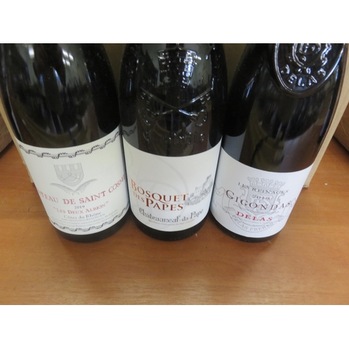 114 - Case containing 12 2019 Vintage Wine Society French Red Rhone Wines