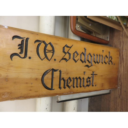13 - J.W. Sedgwick Chemist Shop Sign (Braemar interest) and Certificate 