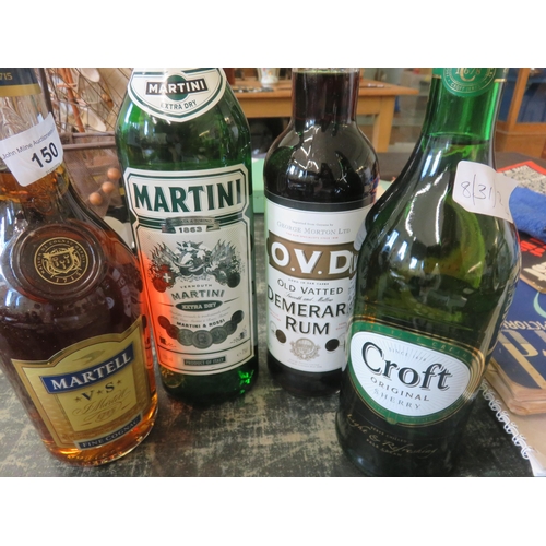 150 - Bottle of Martini, Sherry, OVD and Cognac