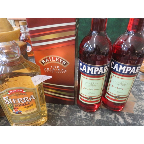 155 - Two Bottles of Campari, Bottle of Tequila and Bottle of Bailes