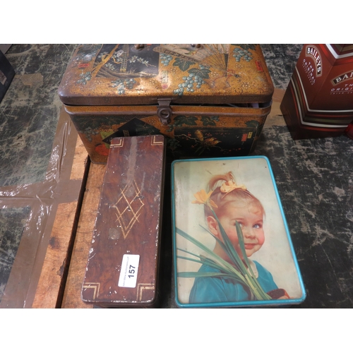 157 - Three Metal Boxes With Sewing Equipment