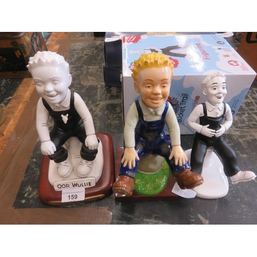 159 - Three Oor Wullie Figurines