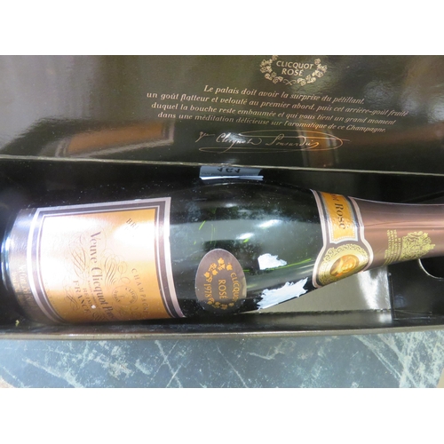 161 - Boxed Bottle of Clicquot Rose Champagne