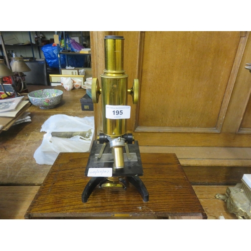 195 - J. Swift and Son Microscope with Accessories in Fitted Wooden Case