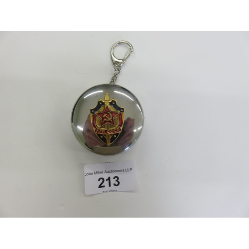 213 - Soviet KGB Collapse Cup with Keychain. Stainless Steel