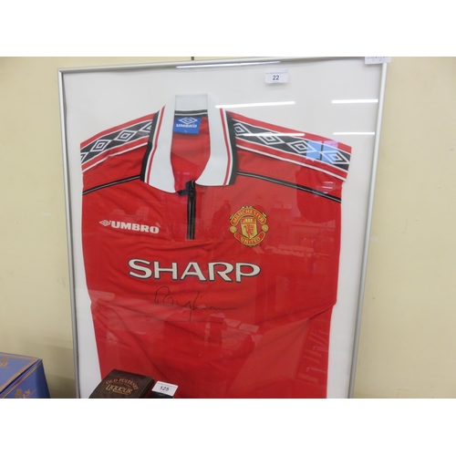 22 - Framed, Signed Manchester United Shirt