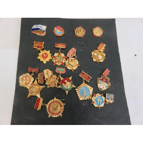 224 - Group of Sixteen Soviet Military Pins. Circa 1980s. Obsolete and Vintage