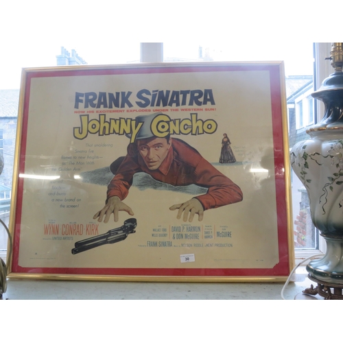 30 - Three Framed Original Film Posters, Johnny Concho, The Wonderful Country and the last Sunset