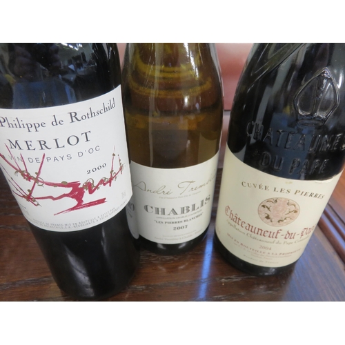 303 - Bottle Baron Philippe de Rothschild Merlot 2000, Bottle of Cuvee Les Pierres Chareauneuf-Du-Pape 200... 