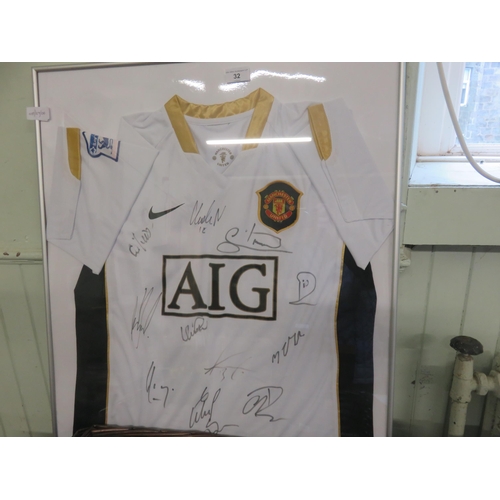 32 - Framed - Fully Signed AIG Manchester United Shirt Year 2007 with Certificate of Authenticity