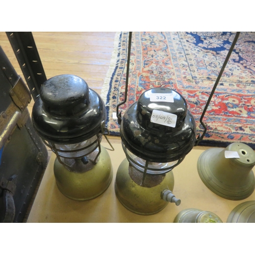 322 - Pair of Vintage Tilly Lamps