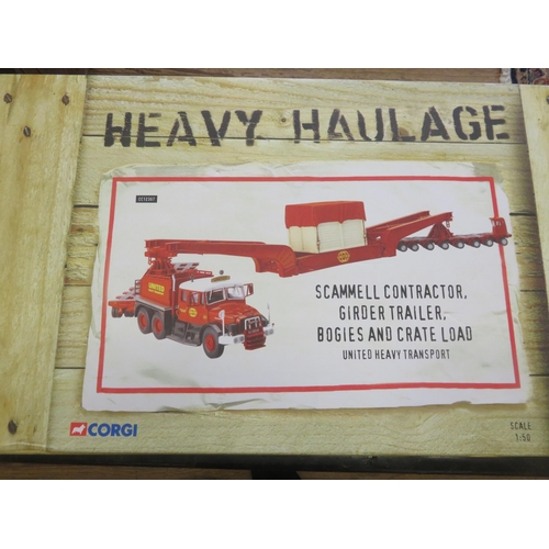 323 - Limited Edition Boxed Corgi Scammel Contractor Girder Trailer Bogies and Crate Load