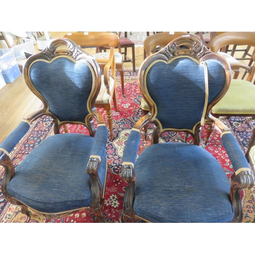 328 - Pair of Mahogany Open Armchairs