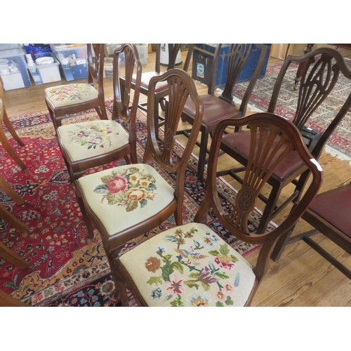 331 - Four Shield Back Chairs with Tapestry Drop in Seats