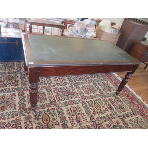 343 - Victorian Leather Topped Desk With Three Drawers