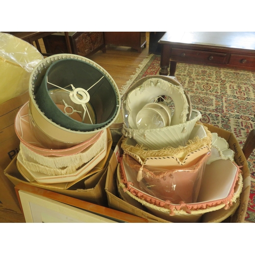 345 - Three boxes of different sized assorted Lamp shades