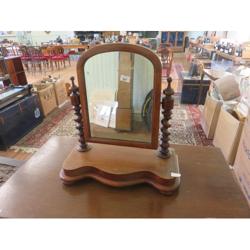 347 - Mahogany Dressing Mirror on Twist Pillar Supports