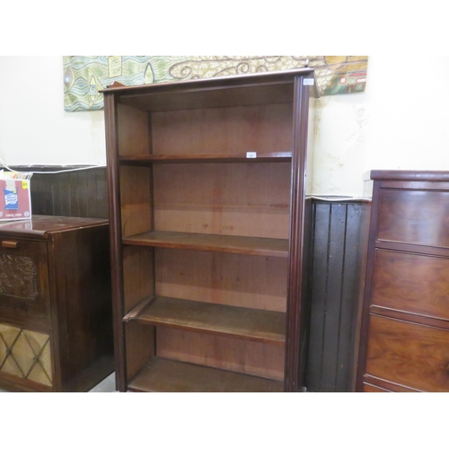 356 - Tall Mahogany Open Bookcase