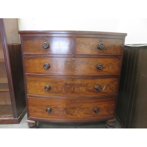 357 - Victorian Mahogany Bow Front Chest of Drawers