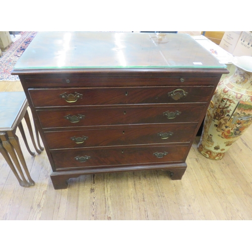 362 - Georgian Mahogany Chest of Four Drawers With Brushing Slide