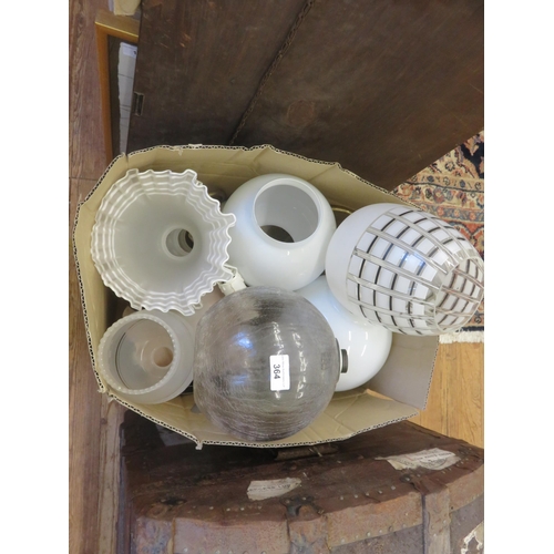 364 - Large box of assorted Brass Lamps, Large Box of assorted Table Lamps and ox box of Glass shades and ... 