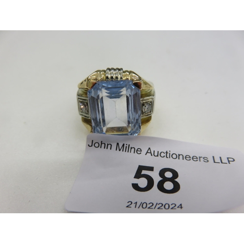 58 - Gold, Diamond and Aquamarine Dress Ring