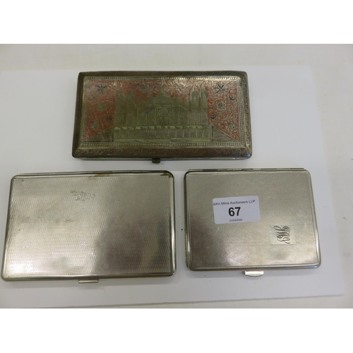 67 - Three Cigarette Cases, one Indian Style