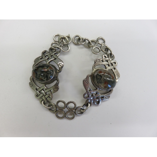 71 - CAI Iona Celtic Silver Agate Bracelet by Hamish Danson Bowman