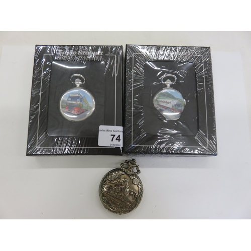 74 - Two Eddie Stobart Pocket Watches and One Other