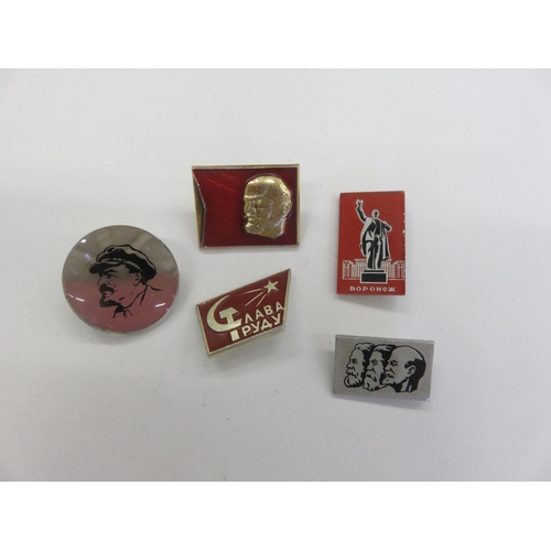 83 - Group of Original Soviet Political and Propaganda Pins, Circle 1970's-80's.  Obsolete and Vinta... 