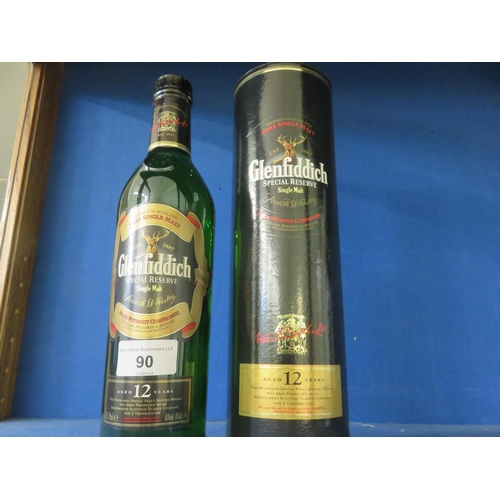 90 - Boxed Bottle Glenfiddich 12 year old Single Malt