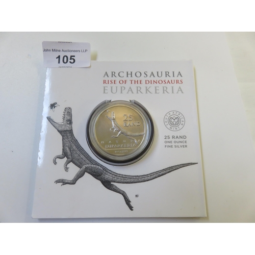 105 - Republic of South Africa 25 Rand 999 One Ounce Silver Coin, 31.106 grams, Brilliant Uncirculated, in... 